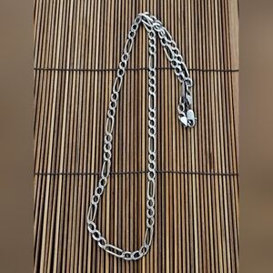 925 Silver Figaro Chain Necklace (Vintage)